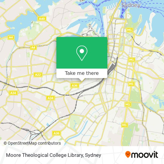 Moore Theological College Library map