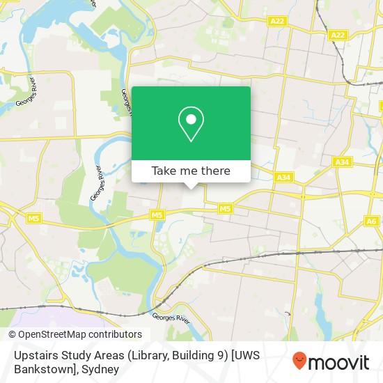 Upstairs Study Areas (Library, Building 9) [UWS Bankstown] map