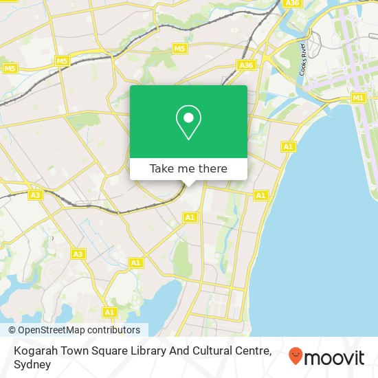 Mapa Kogarah Town Square Library And Cultural Centre