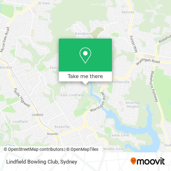 Lindfield Bowling Club map