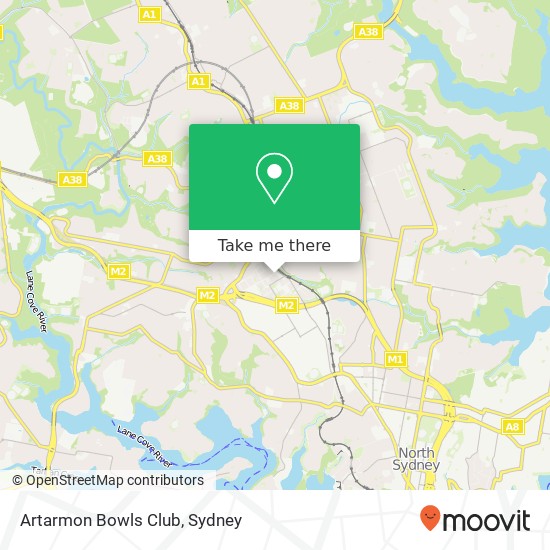 Artarmon Bowls Club map