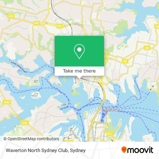 Waverton North Sydney Club map
