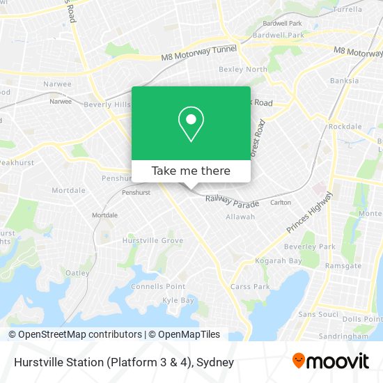 Mapa Hurstville Station (Platform 3 & 4)