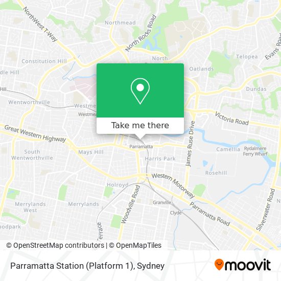 Mapa Parramatta Station (Platform 1)