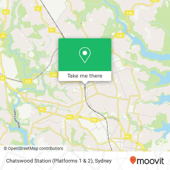 Chatswood Station (Platforms 1 & 2) map
