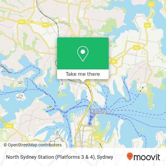 Mapa North Sydney Station (Platforms 3 & 4)
