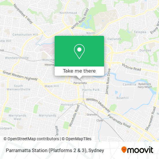 Parramatta Station (Platforms 2 & 3) map