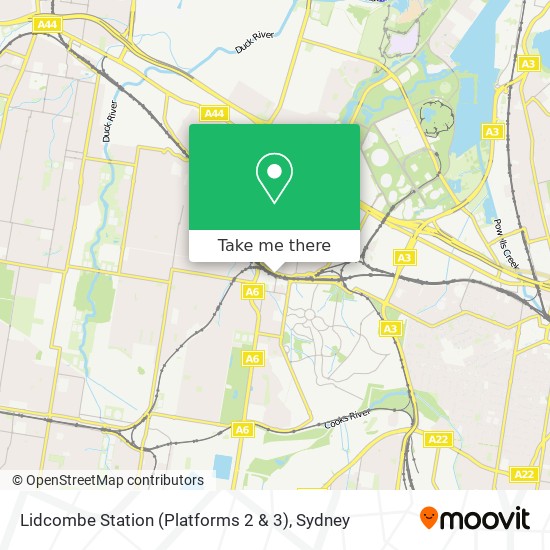 Mapa Lidcombe Station (Platforms 2 & 3)