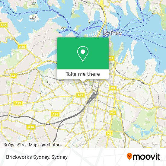 Mapa Brickworks Sydney
