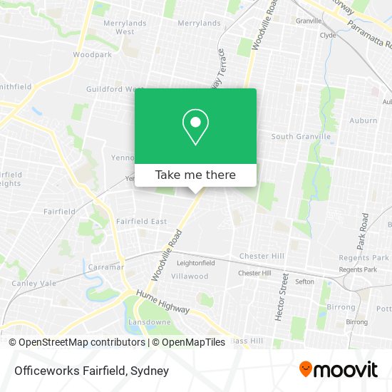 Officeworks Fairfield map