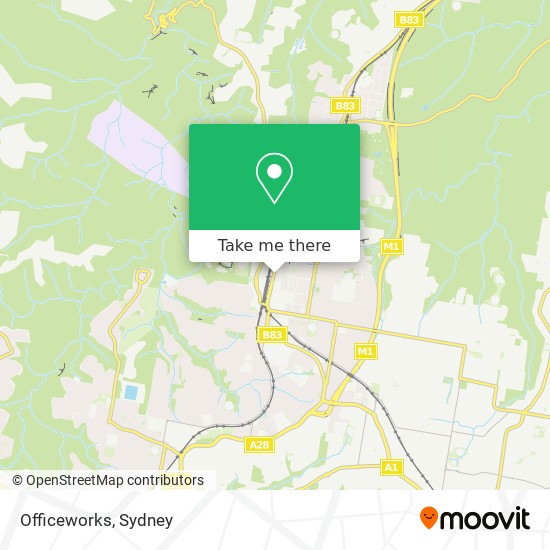 Officeworks map