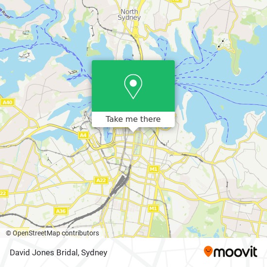 David Jones Bridal map