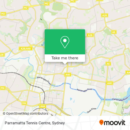 Parramatta Tennis Centre map