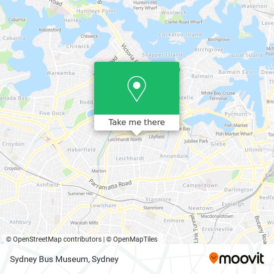 Sydney Bus Museum map