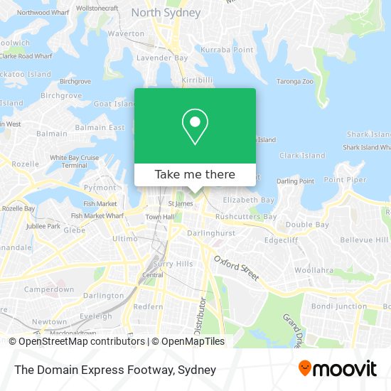 The Domain Express Footway map