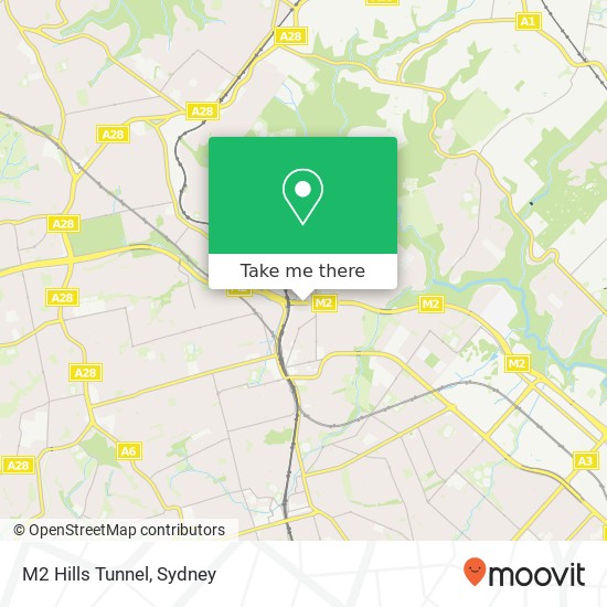 M2 Hills Tunnel map