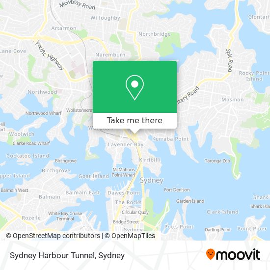 Sydney Harbour Tunnel map