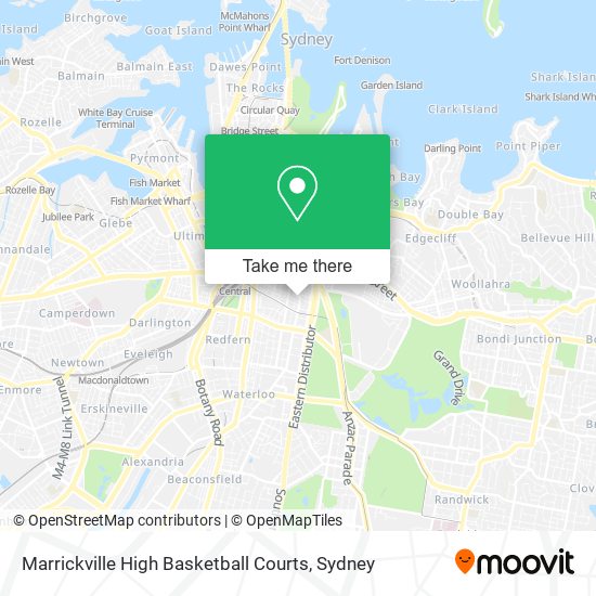 Mapa Marrickville High Basketball Courts