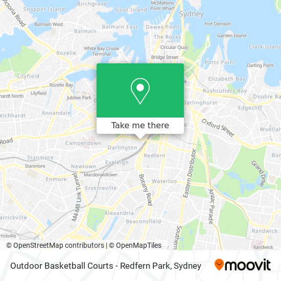 Outdoor Basketball Courts - Redfern Park map