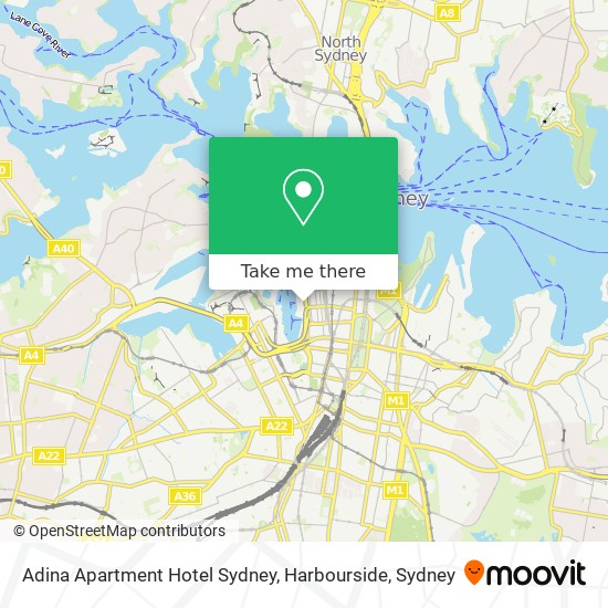 Adina Apartment Hotel Sydney, Harbourside map