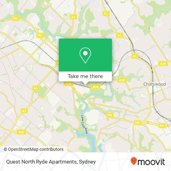 Quest North Ryde Apartments map