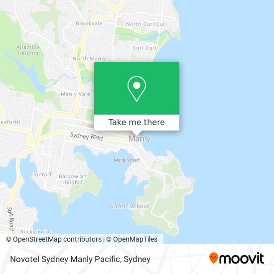 Mapa Novotel Sydney Manly Pacific