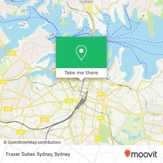 Mapa Fraser Suites Sydney
