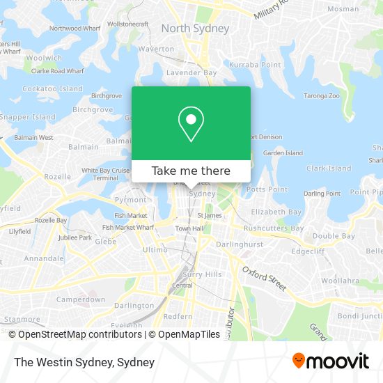 Mapa The Westin Sydney