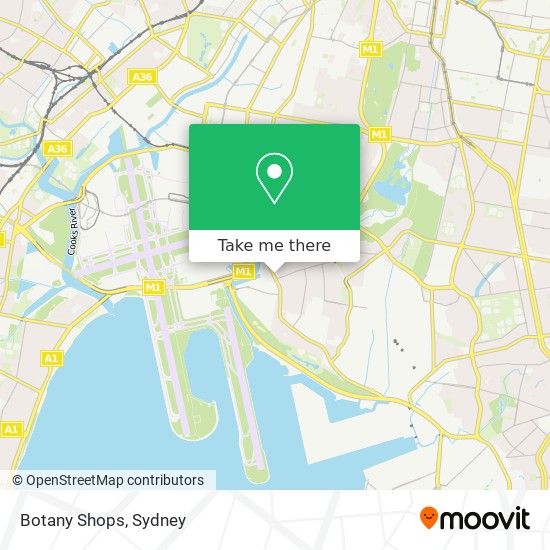 Botany Shops map