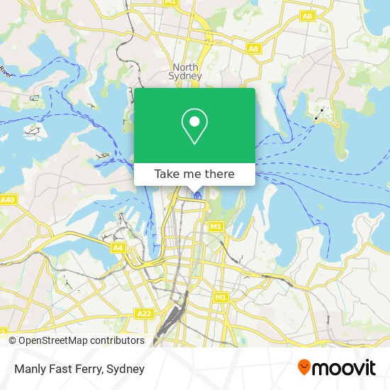 Mapa Manly Fast Ferry