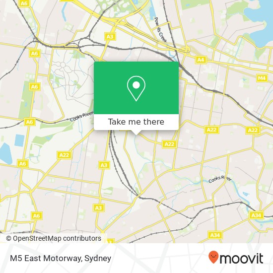 M5 East Motorway map