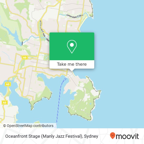 Mapa Oceanfront Stage (Manly Jazz Festival)