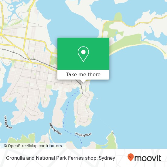 Cronulla and National Park Ferries shop map
