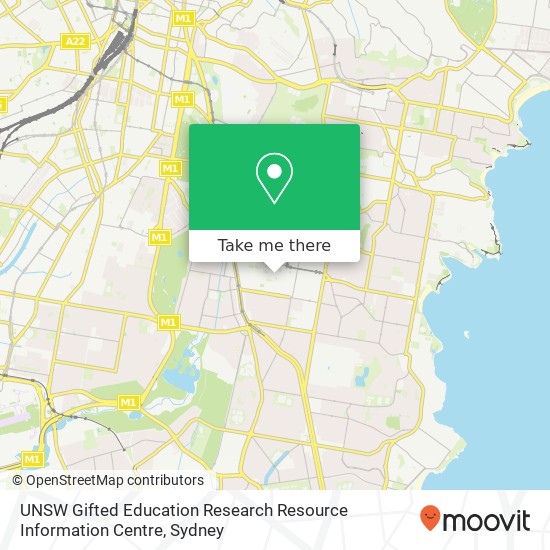 UNSW Gifted Education Research Resource Information Centre map