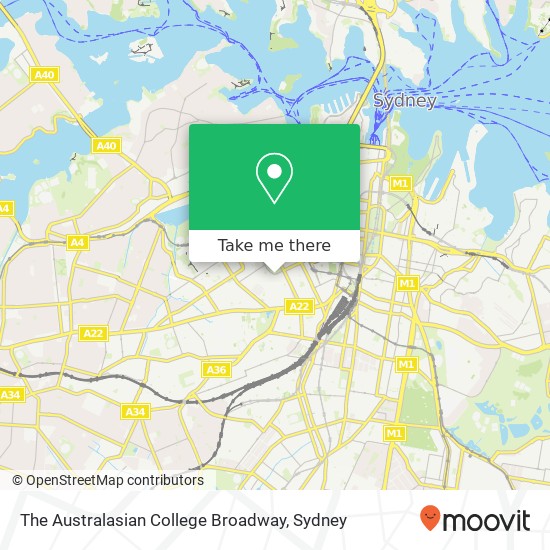 The Australasian College Broadway map