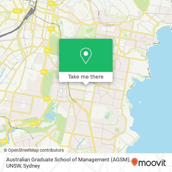 Mapa Australian Graduate School of Management (AGSM), UNSW