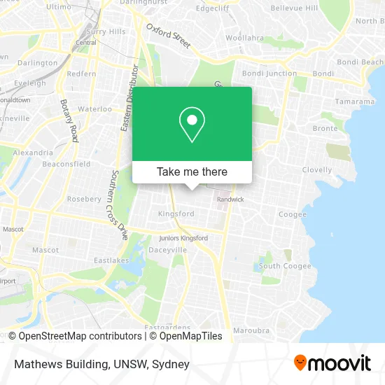 Mapa Mathews Building, UNSW