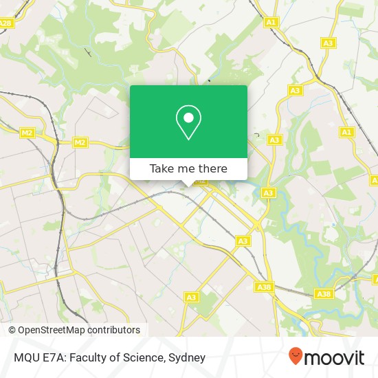 Mapa MQU E7A: Faculty of Science