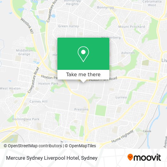 Mercure Sydney Liverpool Hotel map