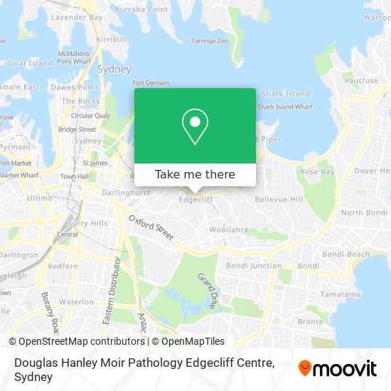 Mapa Douglas Hanley Moir Pathology Edgecliff Centre
