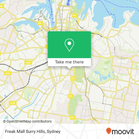 Freak Mall Surry Hills map