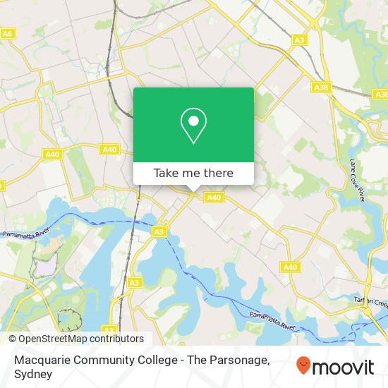 Mapa Macquarie Community College - The Parsonage