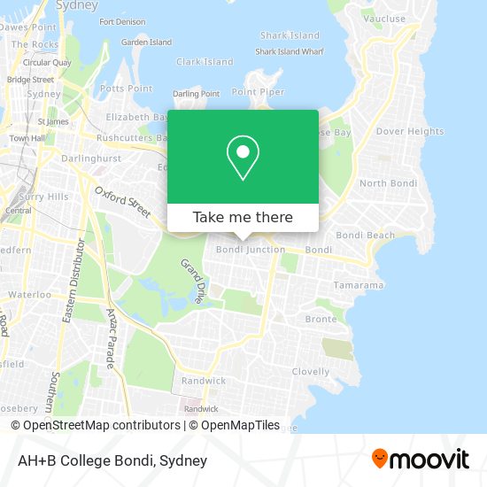 AH+B College Bondi map