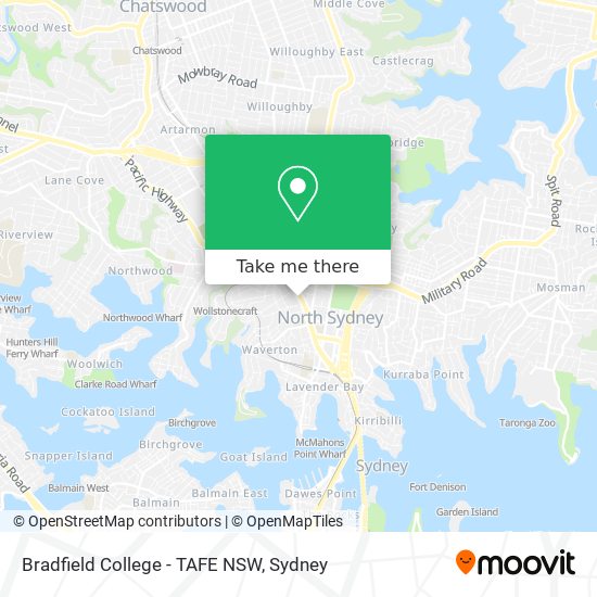 Mapa Bradfield College - TAFE NSW