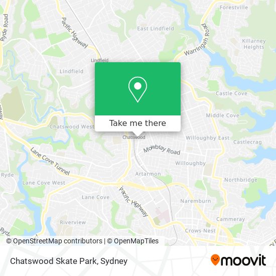 Chatswood Skate Park map