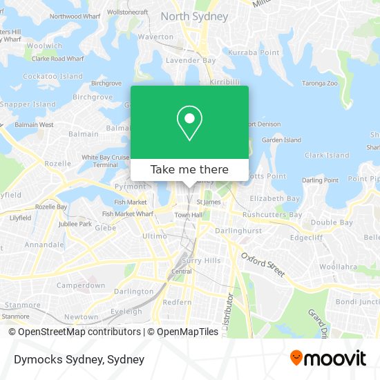 Mapa Dymocks Sydney