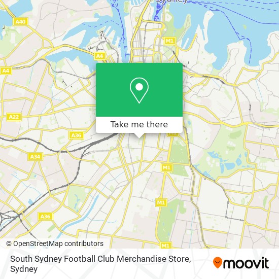 South Sydney Football Club Merchandise Store map