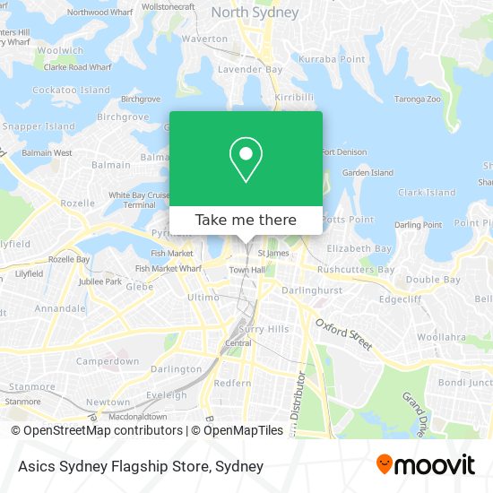 Asics Sydney Flagship Store map