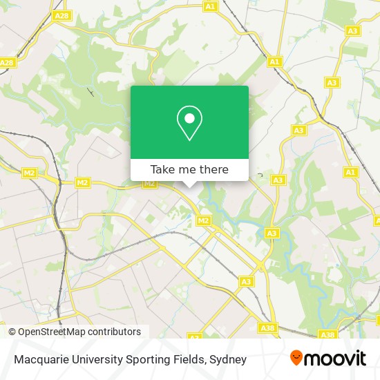 Macquarie University Sporting Fields map