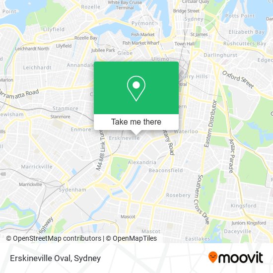 Mapa Erskineville Oval